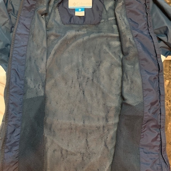 COLUMBIA Jacket Womens small Omni tech Hooded mesh lining Aqua Blue - Picture 8 of 15